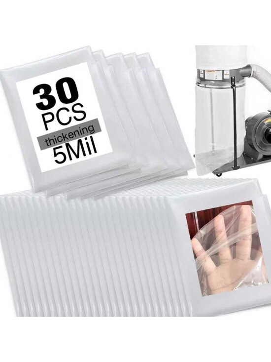 Other - 30 Pack Clear Dust Collector Bags - 5 Mil Thick, 19.5" Diameter, Heavy Duty